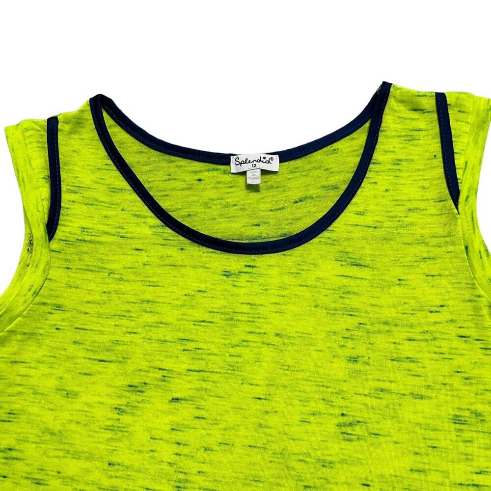 Splendid Sz 12 Neon Lime Burnout Tee Shirt - Picture 2 of 4
